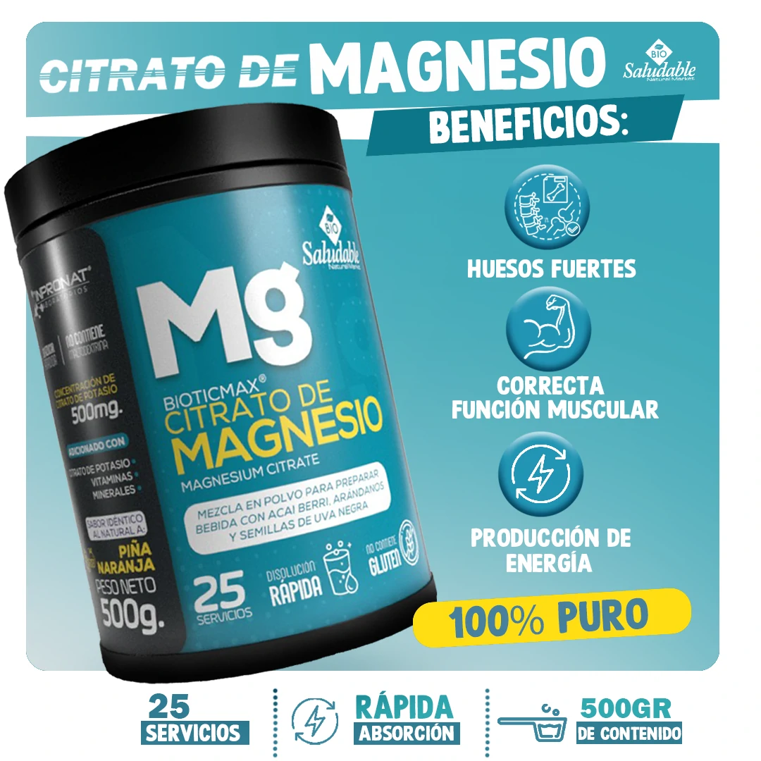 CITRATO DE MAGNESIO X 500 GR BIOSALUDABLE